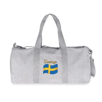 The flag of Sweden Sverige - Recycled Canvas Sports Bag by Stanley/Stella - heather grey - Front