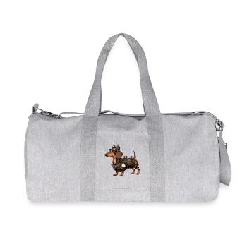 Le teckel Steampunk | Teckel - Sac de sport en toile recyclée Stanley/Stella - gris chiné - Devant