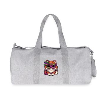 Mardi Gras chat persan, chat déguisé - Sac de sport en toile recyclée Stanley/Stella - gris chiné - Devant