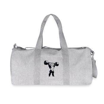 Strong Panda Weightlifter - Recycled Canvas Sports Bag by Stanley/Stella - heather grey - Front