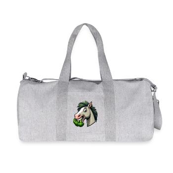 Hund Pferd Brokkoli Grüne Haare Vegan - Recycelte Canvas-Sporttasche von Stanley/Stella - Grau meliert - Vorne