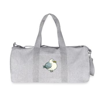 Comic Fat Fat North Sea Moin Seagull Pier Harbor - Recycled Canvas Sports Bag by Stanley/Stella - heather grey - Front