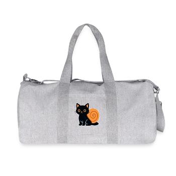Cat silhouette in orange - Recycled Canvas Sports Bag by Stanley/Stella - heather grey - Front