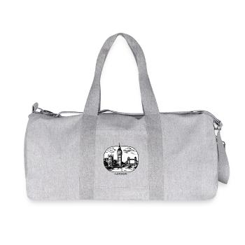 London Linienstil: Big Ben und Tower Bridge - Recycelte Canvas-Sporttasche von Stanley/Stella - Grau meliert - Vorne