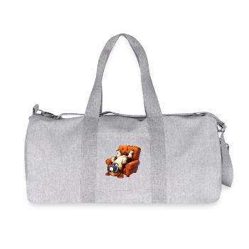 Mops VR Gamer Sessel Cartoon - Recycelte Canvas-Sporttasche von Stanley/Stella - Grau meliert - Vorne
