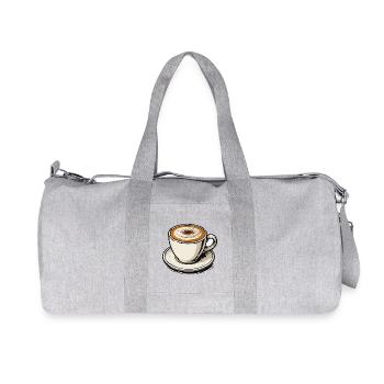 Latte Kunst Kaffeetasse - Recycelte Canvas-Sporttasche von Stanley/Stella - Grau meliert - Vorne