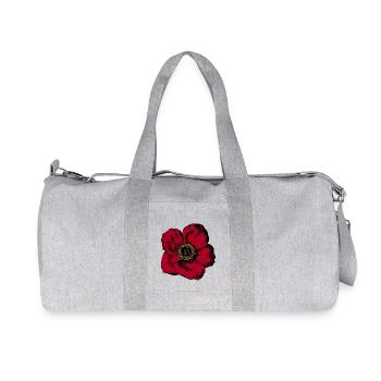 Rote Blume - Recycelte Canvas-Sporttasche von Stanley/Stella - Grau meliert - Vorne