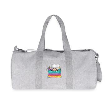 machine à écrire antique colorée pour les fans rétro - Sac de sport en toile recyclée Stanley/Stella - gris chiné - Devant