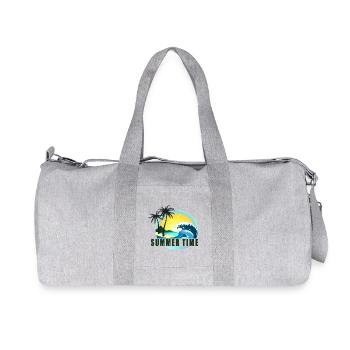 Summertime beach panorama - Recycled Canvas Sports Bag by Stanley/Stella - heather grey - Front