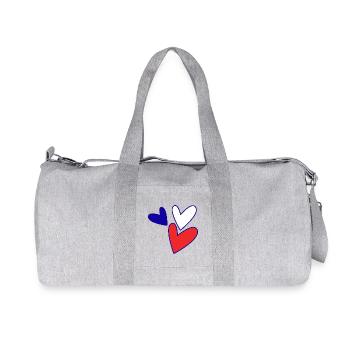 JUST MARRIED. EVJF. SAINT VALENTIN. COUPLE - Sac de sport en toile recyclée Stanley/Stella - gris chiné - Devant