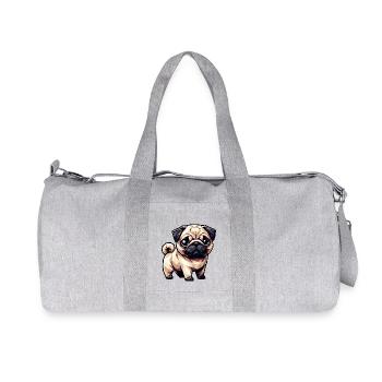 Chien Carlin Polygone Design géométrique - Sac de sport en toile recyclée Stanley/Stella - gris chiné - Devant