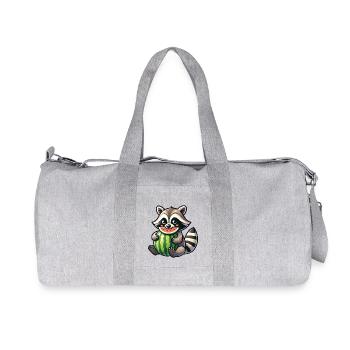 Raccoon with Watermelon Fruity Funny - Recycled Canvas Sports Bag by Stanley/Stella - heather grey - Front