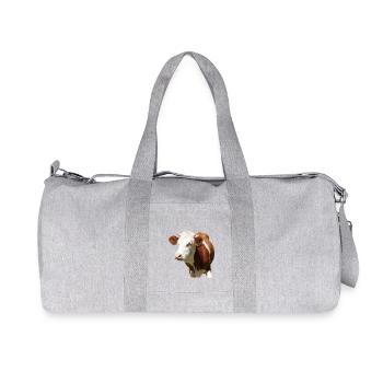 funny cow cow head - Recycled Canvas Sports Bag by Stanley/Stella - heather grey - Front