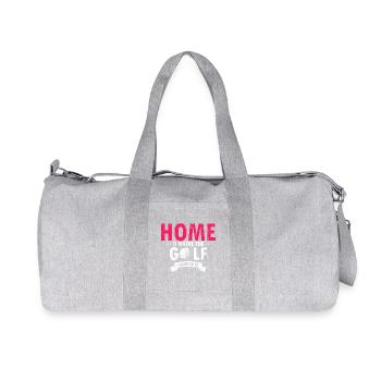 La maison est là où le terrain de golf est citation - Sac de sport en toile recyclée Stanley/Stella - gris chiné - Devant