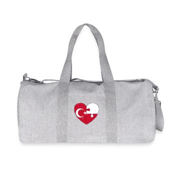Puzzle Coeur Drapeau Fusion - Sac de sport en toile recyclée Stanley/Stella - gris chiné - Devant