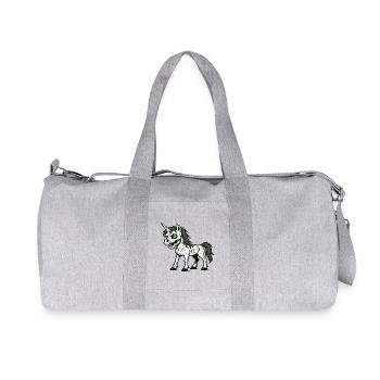 Zombie Unicorn Cartoon Horror Creature - Recycled Canvas Sports Bag by Stanley/Stella - heather grey - Front