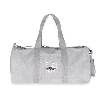 Norway 2026 Cod with Mountains and Moose Fishing - Recycled Canvas Sports Bag by Stanley/Stella - heather grey - Front