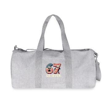 US Flag 67 Memes Six Seven - Recycled Canvas Sports Bag by Stanley/Stella - heather grey - Front