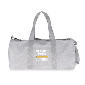 Measure Twice Cut Once Precision - Recycled Canvas Sports Bag by Stanley/Stella - heather grey - Front