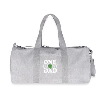 One Lucky Dad Kleeblatt - Recycelte Canvas-Sporttasche von Stanley/Stella - Grau meliert - Vorne