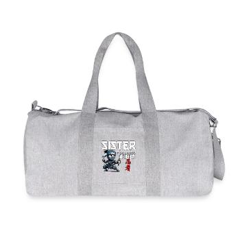 Sister Of The Birthday Ninja Birthday Funny - Recycled Canvas Sports Bag by Stanley/Stella - heather grey - Front
