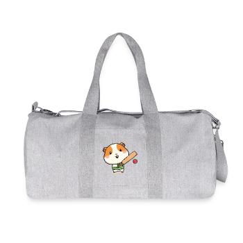 Cute Cricket Guinea Pig Cartoon - Recycled Canvas Sports Bag by Stanley/Stella - heather grey - Front