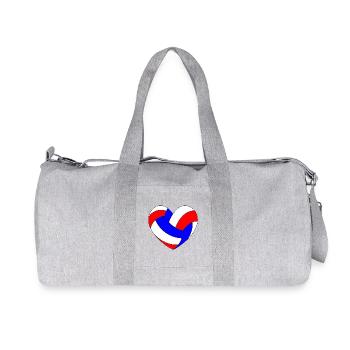 Ballon de Volley Cœur Bleu Blanc Rouge - Sac de sport en toile recyclée Stanley/Stella - gris chiné - Devant