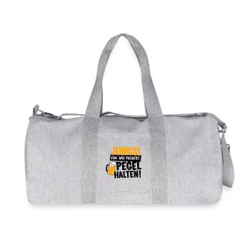 Jungs Pegel halten Party - Recycelte Canvas-Sporttasche von Stanley/Stella - Grau meliert - Vorne