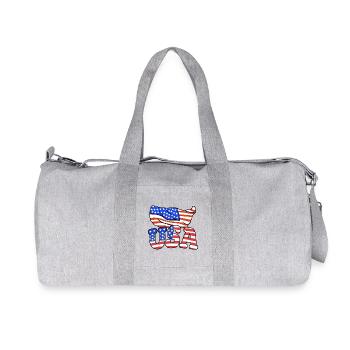 USA Amerikanische Flagge 4. Juli - Recycelte Canvas-Sporttasche von Stanley/Stella - Grau meliert - Vorne