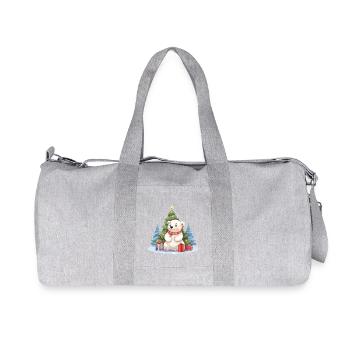 Weihnachten Eisbär mit Weihnachtsbaum - Recycelte Canvas-Sporttasche von Stanley/Stella - Grau meliert - Vorne
