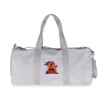 Lettrage joyeux Halloween avec Spooky House - Sac de sport en toile recyclée Stanley/Stella - gris chiné - Devant
