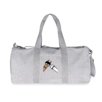 2 Coole Lamas Sonnenbrillen Lustige Nerd Freunde - Recycelte Canvas-Sporttasche von Stanley/Stella - Grau meliert - Vorne