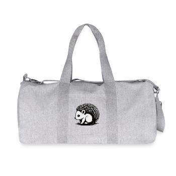 Monochrome Igel-Silhouette - Recycelte Canvas-Sporttasche von Stanley/Stella - Grau meliert - Vorne