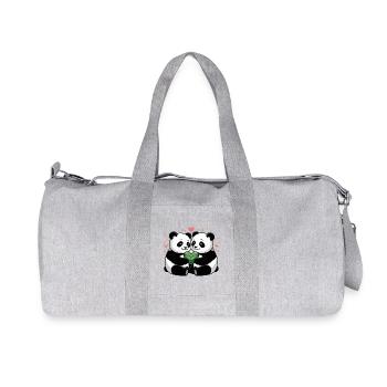 Panda couples in love - Recycled Canvas Sports Bag by Stanley/Stella - heather grey - Front