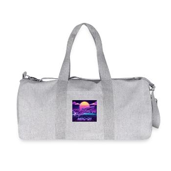 Mig-21 Retro Futuristic Neon - Recycled Canvas Sports Bag by Stanley/Stella - heather grey - Front