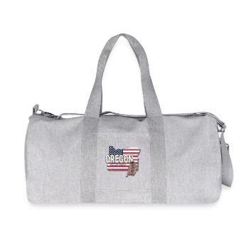 Oregon United States Retro Map Souvenir - Recycled Canvas Sports Bag by Stanley/Stella - heather grey - Front