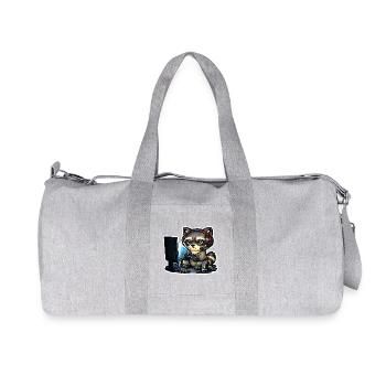 Gaming Raccoon – Gamer Waschbär mit Controller - Recycelte Canvas-Sporttasche von Stanley/Stella - Grau meliert - Vorne