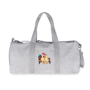 Rooster and hen - Recycled Canvas Sports Bag by Stanley/Stella - heather grey - Front