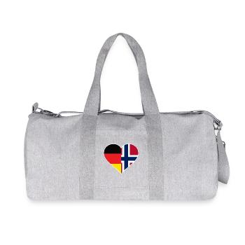 Deutsch-Norwegisches Flaggenherz - Recycelte Canvas-Sporttasche von Stanley/Stella - Grau meliert - Vorne