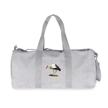 storch vogel - Recycelte Canvas-Sporttasche von Stanley/Stella - Grau meliert - Vorne
