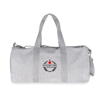 J’aime ma petite fille - Sac de sport en toile recyclée Stanley/Stella - gris chiné - Devant