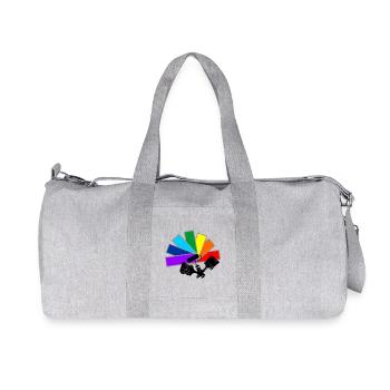 Color fan deck with shadow brushes and roller logo - Recycled Canvas Sports Bag by Stanley/Stella - heather grey - Front