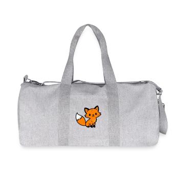 Fox Cute Comic - Recycled Canvas Sports Bag by Stanley/Stella - heather grey - Front