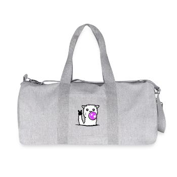 Llama Bubblegum Sunglasses Peace Victory Hand Cool - Recycled Canvas Sports Bag by Stanley/Stella - heather grey - Front