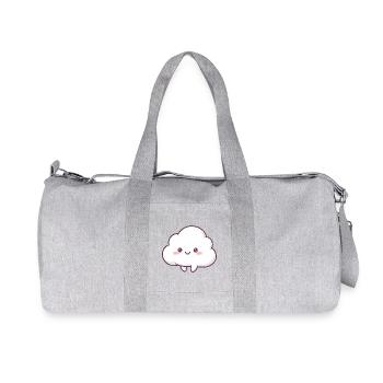 Kuschelige Wolke Kawaii Cartoon - Recycelte Canvas-Sporttasche von Stanley/Stella - Grau meliert - Vorne