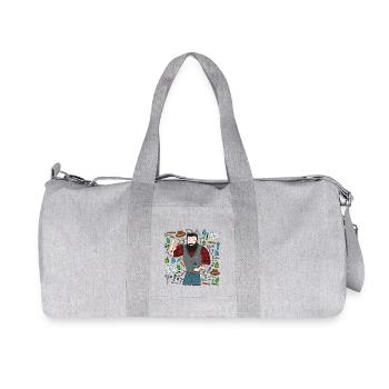 Hipster Barber - Recycled Canvas Sports Bag by Stanley/Stella - heather grey - Front