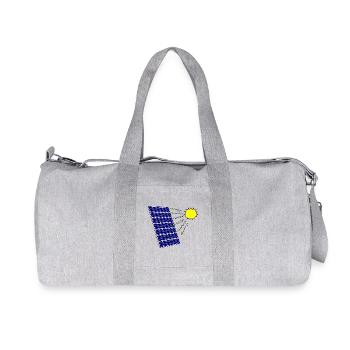 Solar panel with Solar radiation and sun - Recycled Canvas Sports Bag by Stanley/Stella - heather grey - Front