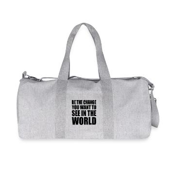 be the change you want to see in the world - Sac de sport en toile recyclée Stanley/Stella - gris chiné - Devant
