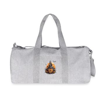 Spooky Halloween Haunted House Pumpkin Bat - Sac de sport en toile recyclée Stanley/Stella - gris chiné - Devant