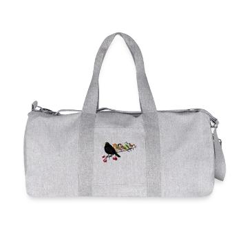Amsel Rotkehlchen Blaumeise Ast Weihnachten Vogel - Recycelte Canvas-Sporttasche von Stanley/Stella - Grau meliert - Vorne